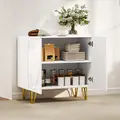 HOMCOM Modern Luxe High Gloss Sideboard, with Hairpin Legs - White - 8