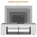 HOMCOM Multi-Shelf TV Cabinet, with Adjustable LED Lights - White - 5