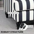 HOMCOM Modern Cuddle Chair, Velvet Single Sofa Armchair with Stripe, Turned Legs and Wide Seat, Upholstered Snuggle Chair for Living Room, Bedroom, Black and White - 6