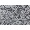 HOMCOM Modern Area Rug, Triangle Pattern Non-Slip Washable Rug, Chenille Floor Carpet for Living Room, Bedroom, Dining Room, Home Office, 170 x 120 cm, Black - 1