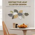 HOMCOM Metal Wall Art, Modern Hanging Wall Decor with Unique Leaf Design for Living Room Bedroom Entryway - 4