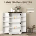 HOMCOM Multi-Storage Farmhouse Style Cabinet - White - 5