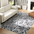 HOMCOM Modern Area Rug, Triangle Pattern Non-Slip Washable Rug, Chenille Floor Carpet for Living Room, Bedroom, Dining Room, Home Office, 290 x 200 cm, Black - 2