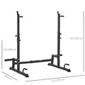 HOMCOM Multifunction Barbell Squat Rack Stand Heavy-Duty Strength Training Dumbbell Rack Adjustable Height Weight Lifting Bench Press Dip Station for Home Gym, Black - 3