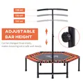 HOMCOM Mini Trampoline W/Adjustable Handle Bar - Black/Orange - 7