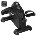 HOMCOM Mini Exercise Bike, Portable Pedal Exerciser, Under Desk Bike with LCD Display for Legs and Arms Training, Black - 1