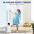 HOMCOM Multi-Mode Bladeless Tower Fan and Humidifier - White - 6