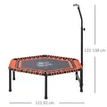 HOMCOM Mini Trampoline W/Adjustable Handle Bar - Black/Orange - 3