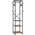 HOMCOM Multi-Storage Clothes Rack - Brown/Black - 1
