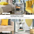 HOMCOM Modern Side Table Set of 2, Three Layer Bedside Table Nightstand with 2 Storage Shelves, for Living room, Bedroom, White - 6