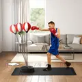 HOMCOM Punching Bag with Stand Boxing Bag Set with Adjustable Height, Red - 2