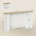 HOMCOM Radiator Cover with Open Storage Shelves, Vertical Slatted Cabinet Shelf Heater Cover for Living Room, Hallway, Large, White (H: 83 / W: 152 / D: 19 cm) - 3