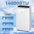 HOMCOM Portable Air Conditioner 14000 BTU, 4-in-1 Air Conditioning Unit, Dehumidifier, Cooling, Fan, Sleep Mode with 3 Speeds, Remote Control, LED Display, 24H Timer, Window Kit, Children Lock, 40m² - 2