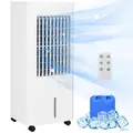 HOMCOM Portable 3-in-1 Air Cooler with 5 Litre Capacity, Oscillation, LED Display, Remote, 15 Hour Timer, Evaporative Air Cooler Fan with 3 Speeds, 3 Modes, Ice Packs, for Home Office - 1
