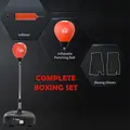 HOMCOM Punching Bag with Stand, 133-151cm Adjustable Height, for Teens, Red/Black - 5