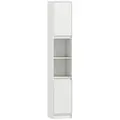 HOMCOM Narrow Bathroom Cabinet, Slim Bathroom Storage Unit with Open Compartment, Freestanding Storage Cupboard with Adjustable Shelves for Small Spaces, 30 x 24 x 170 cm, White - 1