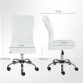HOMCOM Plush Office Desk Chair, Modern Armless Swivel Vanity Chair with Adjustable Height for Home Office, Bedroom, Living Room, White - 3