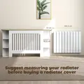 HOMCOM Radiator Cover with Open Storage Shelves, Vertical Slatted Cabinet Shelf Heater Cover for Living Room, Hallway, Large, White (H: 83 / W: 152 / D: 19 cm) - 4