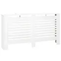 HOMCOM Radiator Cover, Modern MDF White Painted Cabinet with Horizontal Slats for Living Room, Bedroom, 172L x 19W x 81H cm - 1