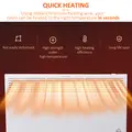 HOMCOM POWER Convector Radiator, Energy Saving Freestanding or Wall-mounted Heating with 2 Heat Settings Safety Cut-Off, White - 6