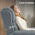 HOMCOM Recliner Armchair with Extended Leg Rest - Grey - 6