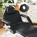 HOMCOM Portable Massage Table, 3 Section Adjustable Beauty Bed, Foldable Massage Bed with Face Hole, Recliner Chair with Removable Headrest and Armrests for Spa, Lash, Tattoo, Black - 7