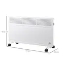 HOMCOM POWER Convector Radiator, Energy Saving Freestanding or Wall-mounted Heating with 2 Heat Settings Safety Cut-Off, White - 3