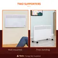 HOMCOM POWER Convector Radiator, Energy Saving Freestanding or Wall-mounted Heating with 2 Heat Settings Safety Cut-Off, White - 5