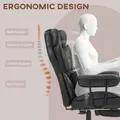 HOMCOM Office Chair with 6 Point Massage and Heat, Ergonomic Desk Chair with Foot Rest, Lumbar Support, Reclining Function and Wide Seat, Height-Adjustable High Back Swivel Rolling for Home, Black - 6
