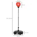 HOMCOM Punching Bag with Stand, 133-151cm Adjustable Height, for Teens, Red/Black - 3