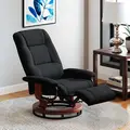 HOMCOM Reclining Swivel Chair, with Footrest - Black - 2
