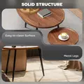 HOMCOM Nesting Coffee Table Set of 2, 80cm Modern Stacking End Side Table with Metal Legs for Living Room Bedroom Office, Chestnut Wood Effect - 5