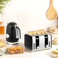 HOMCOM Retro 3000W Kettle and Toaster Set - Black - 2