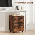 HOMCOM Rolling File Cabinet with 2 Drawers, Mobile Filing Cabinet with Hanging File Folder for Letter Sized Documents, Rustic Brown - 7