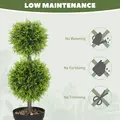 HOMCOM Set of 2 Decorative Artificial Trees, Topiary Ball-shaped Boxwood Trees in Pot, Fake Plants for Home Indoor outdoor Decor, 60cm, 2 Tree Balls - 6