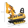 HOMCOM Ride On Excavator Toy Tractors Digger Movable Walker Construction Truck 3 Years - 3