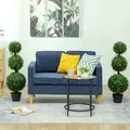 HOMCOM Set of 2 Decorative Artificial Trees, Topiary Ball-shaped Boxwood Trees in Pot, Fake Plants for Home Indoor outdoor Decor, 100cm, 3 Tree Balls - 7