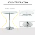 HOMCOM Round Dining Table, Modern Dining Room Table with Tempered Glass Top, Steel Base, Space Saving Small Bar Table - 4