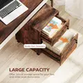 HOMCOM Rolling File Cabinet with 2 Drawers, Mobile Filing Cabinet with Hanging File Folder for Letter Sized Documents, Rustic Brown - 4