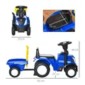 HOMCOM Ride On Tractor Toddler Walker Foot To Floor Slider w/ Horn Storage Steering Wheel for 1-3 Years Old Blue - 3