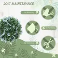 HOMCOM Set of 2 Artificial Plant Topiary Balls, UV-protected Fake Decorative Plants, Blue - 5