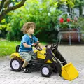 HOMCOM Ride On Tractor, Toddler Excavator Toy, Pretend Play Construction Truck with Adjustable Bucket, Horn for 3 Years+ - 2