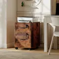 HOMCOM Rolling File Cabinet with 2 Drawers, Mobile Filing Cabinet with Hanging File Folder for Letter Sized Documents, Rustic Brown - 9