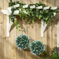 HOMCOM Set of 2 Artificial Plant Topiary Balls, UV-protected Fake Decorative Plants, Blue - 7