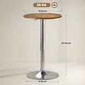 HOMCOM Round Bar Table, 360 Degree Swivel Counter Pub Table with Adjustable Height, for Kitchen, Cafe, Rustic Brown - 3