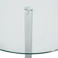 HOMCOM Round Dining Table, Modern Dining Room Table with Tempered Glass Top, Steel Base, Space Saving Small Bar Table - 9
