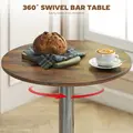 HOMCOM Round Bar Table, 360 Degree Swivel Counter Pub Table with Adjustable Height, for Kitchen, Cafe, Rustic Brown - 5