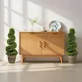 HOMCOM Set of 2 Artificial Plants, Topiary Spiral Boxwood Trees with Pot, for Home Indoor Outdoor Decor, 90cm - 8