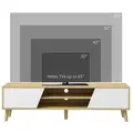 HOMCOM Scandinavian-Style TV Cabinet, with Storage - Wood-Effect/White - 7