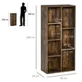 HOMCOM Seven-Cube Bookcase - Rustic Brown Wood Effect - 3